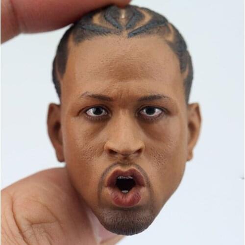 1/6 Scale Open Mouth Allen Iverson Head Sculpt Model for 12in Action Figure Phicen Tbleague Collections