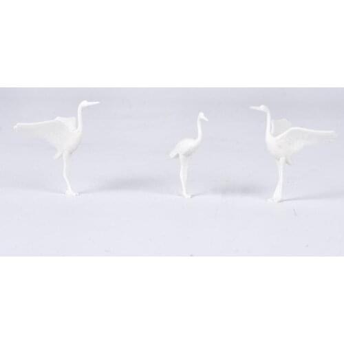 10 Pieces Miniatures Red-crowned Crane Bird Figurines Toy Dollhouse Decor