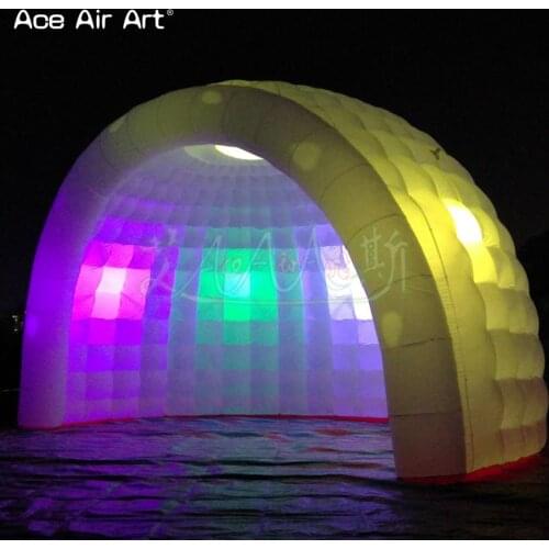 Whole sale Inflatable half dome,classical igloo tent,Dj booth,bar tent with 6 pcs lights made by Ace Air Art