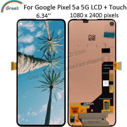 Original 6.34" For Google Pixel 5a 5G LCD Display Touch Panel Screen Digitizer Assembly Replacement For Google Pixel 5a LCD