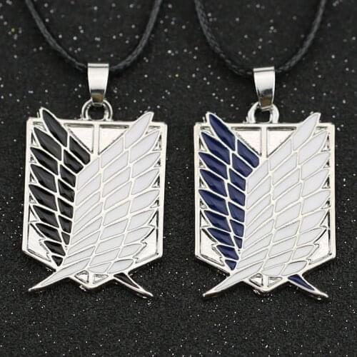 Attack On Titan Necklace Wings of Liberty Freedom Scout Regiment Legion Survey Recon Corp Badge Pendant Fashion Anime Wholesale