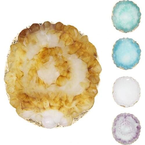 Golden Edge Resin Nail Color Palette Mixing Drawing Paint Manicure Display Shelf