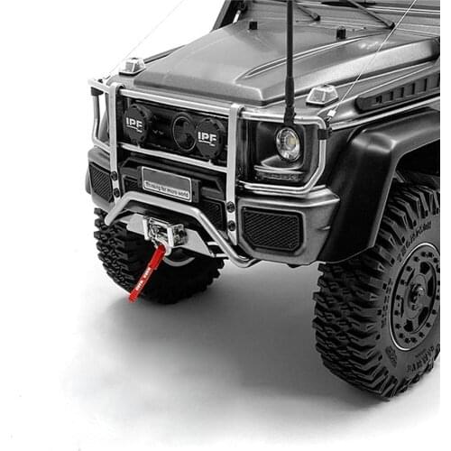 For TRX4 TRX6 4x4 6X6 G63 G500 RC Car Front Bumper Metal Silver Bottom Bumper Durable Stainless Steel Modification Parts