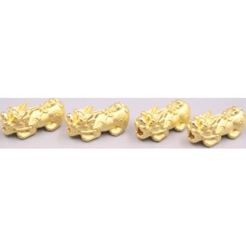 New Pure 24K 3D Yellow Gold Pendant 19x10mm PiXiu Beads About 1g For Bracelet Necklace DIY Accessories
