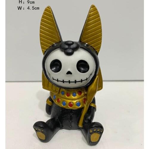 Resin Anubis / Egyptian Mau playing the accordion skeleton doll skeletons Figurine Collectible Decorative Toy
