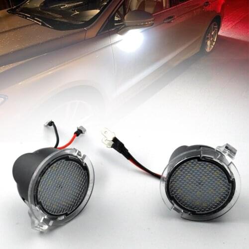Full LED Side Mirror Puddle Light Assembly White for Ford F-150 Expedition Explorer Edge Flex Fusion Taurus X (Pack of 2)