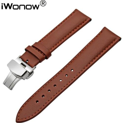 Genuine Leather Watchband for Seiko Citizen Casio Tissot Hamilton Watch Band Stainless Steel Buckle Wrist Strap 18 20 22 24mm
