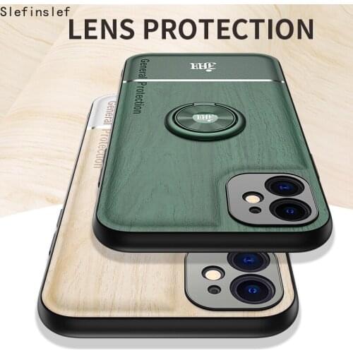 Luxury Fabric Magnetic Phone Cover For iPhone 12 mini 11 Pro Max XR X XS Max 8 7 Plus SE 2 2020 Back Case Slicone Wood Coque