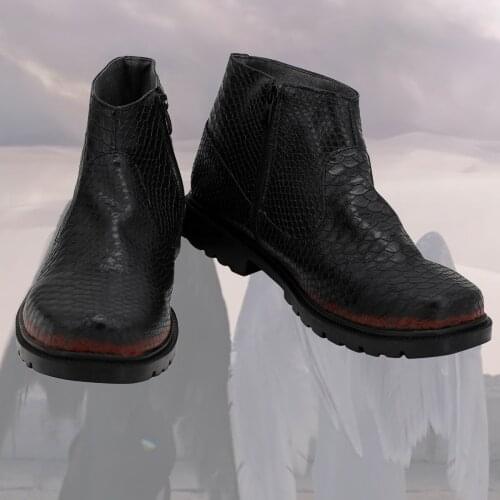 Movie Good Omens Demon Crowley Cosplay Boots Crowley Customized PU Leather Shoes Halloween Carnival Cosplay Accessories