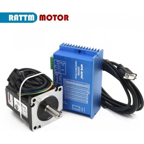 1Set Nema34 Closed Loop stepper motor 4N.m 6A 82mm + 2HSS86H 70VAC 2 Phase Hybrid Step-servo Driver 8A CNC Controller Kit