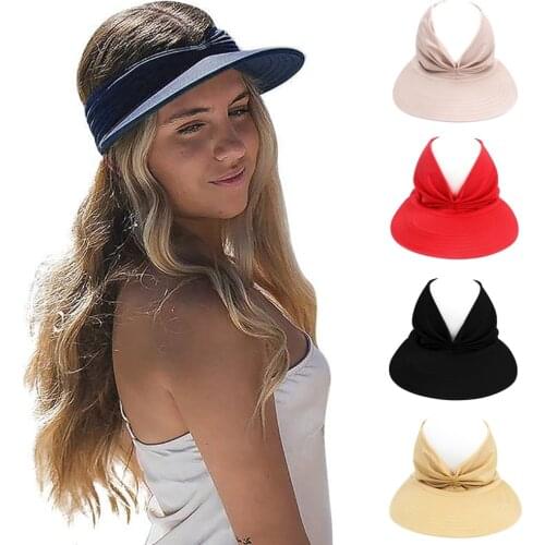 Summer Womens Candy Color Empty Top Sun Hat Soft Breathable Elastic Sun Hat Anti-Ultraviolet Beach Hat Riding Cap Sports Cap