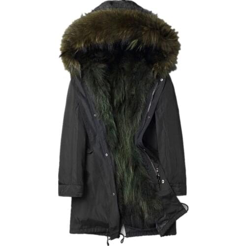 Real Fur Coat Winter Jacket Men Real Raccoon Fur Parka Men Clothes Warm Jackets Plus Size 4xl Manteau F-RK501-18221 MY1786