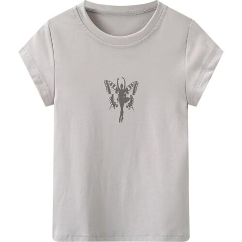 PUWD Slim Girls Y2K Bomb Tshirts 2021 Summer Fashion Ladies Soft Cotton Tees Vintage Women Chic Tops Sweet Female Cute Top