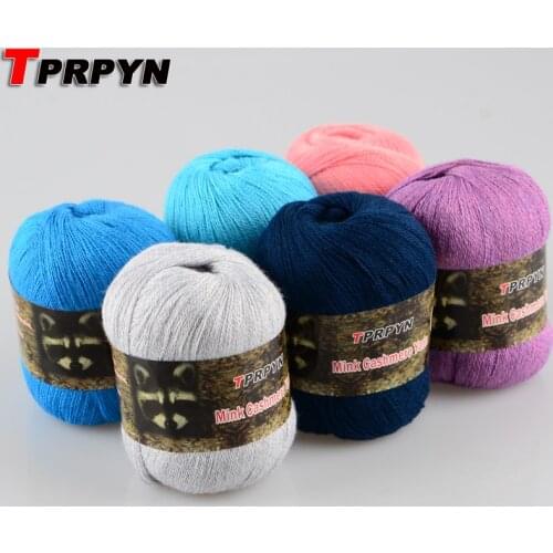 TPRPYN 10Pcs=500g Mink cashmere 98% pashm 2% Yarn for knitting mink baby wool hand-knitted thin Soft hand knitting thread line
