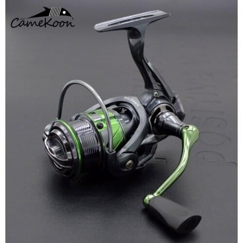Ultra smooth green spinning fishing reel 1000 2000 3000 4000 compact graphite body 6.2:1 metal shallow spool lure fishing coil