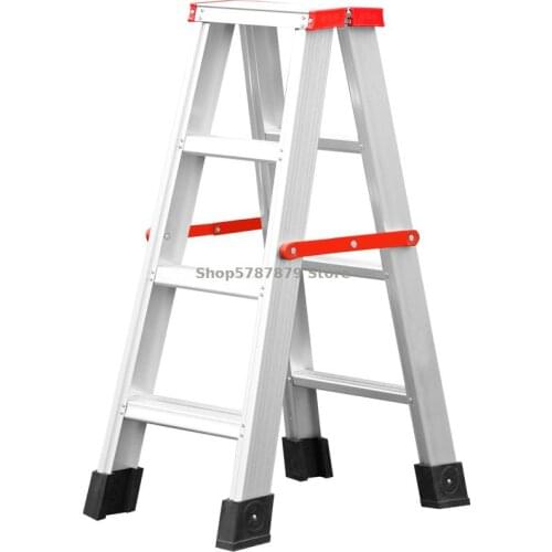 Thickened Foldable Aluminum Alloy Herringbone Ladder Household Ladder Aluminum Ladder Double Side Step Ladder Climbing Ladder Fo