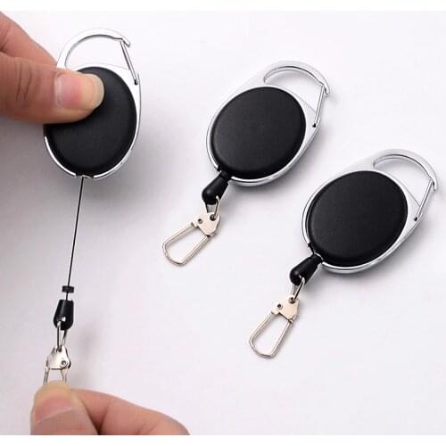 Retractable Pull Key Ring ID Badge ABS Plastic Card Badge Holder Reels Recoll creative Office Stationery Supply with Chain Clips