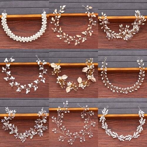 Bridal Hair Accessories Wedding Headband Women Accessories Jewelry Flower Girls Headband Wedding Tiara Pearl Headband Headpiece