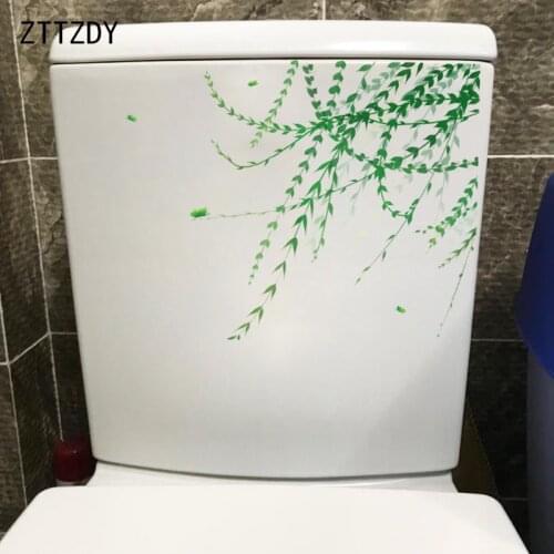 ZTTZDY 26*20.7CM Plant Vine Branch Toilet Sticker Decor Bedroom Wall Decor Decals T2-0475