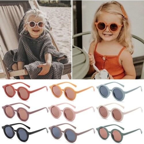 1PC Retro Round Frame Kids Sunglasses UV 400 Protection Eyewear For Children Sun Glasses Girls Boys Outdoor Beach Protection