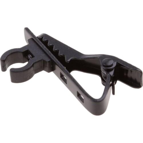 10Pcs Black Metal Mini 8mm Lavalier Lapel Collar Clip Mic Microphone Holder