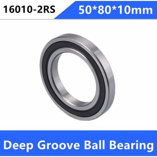 10pcs/lot 16010RS 16010-2RS 16010 2RS RS rubber sealed 50x80x10 mm Deep Groove Ball bearing 50*80*10mm