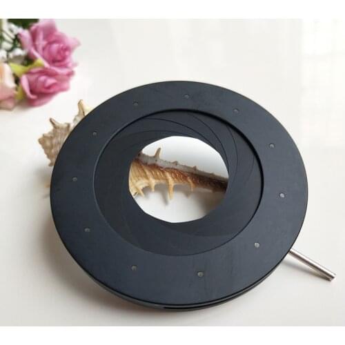 2-50mm Adjustable Zoom Optical Iris Diaphragm Aperture Condenser Digital Camera Microscope Adapter Use with 11pcs Blades
