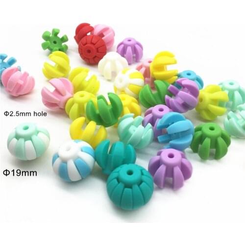 Chenkai 20pcs Chinese Lantern Silicone Teether Beads DIY Food Grade Baby Pacifier Teething Jewelry Toy Making Beads Accessories