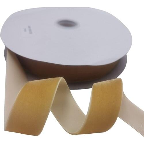25MM X 25Yards Nylon Old Golden Velvet Ribbon Single Face for Handmade Gift Bouquet Wrapping Home Party Decoration Christmas