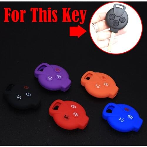 3Button Silicone Car Remote Key Cover Case Holder Protector Shell Fit For Mercedes Benz Smart Fortwo Forfour City Coupe Roadster