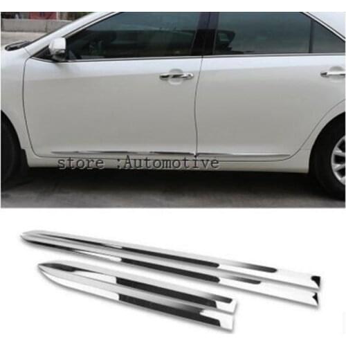 4pcs ABS Chrome Side Door Body Molding Lid Cover Trim Fit For Toyota Camry 8th 2015 2016 2017