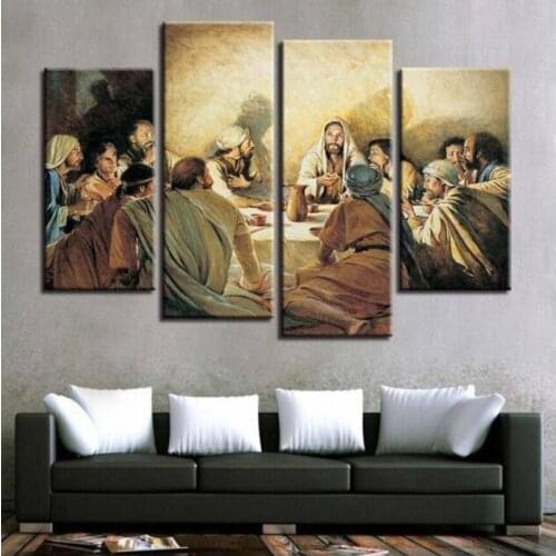 4pcs DIY Square/Round Diamond Painting Jesus Abstract Paintings Last Supper,Painting Diamonds Full Drill 5D Rhinestone