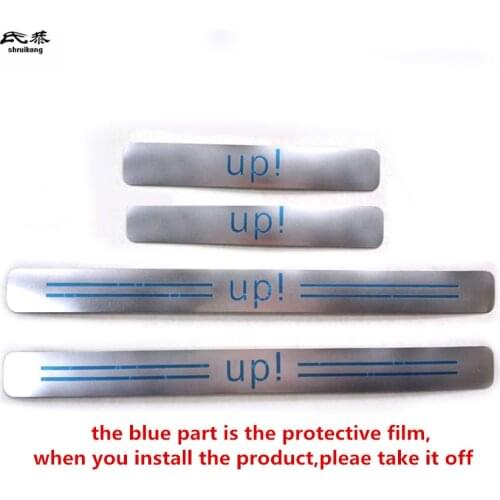 4pcs/lot ultra-thin Stainless Steel Door Sill Scuff Plate For 2016-2020 Volkswagen VW UP 121 122 BL1 BL2 car accessories