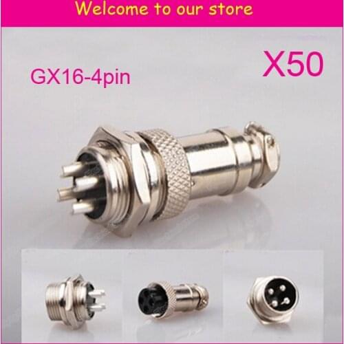 50set 4Pin 16mm Male & Female Wire Panel Connector kit GX16 Socket+Plug for aviation,computer ect