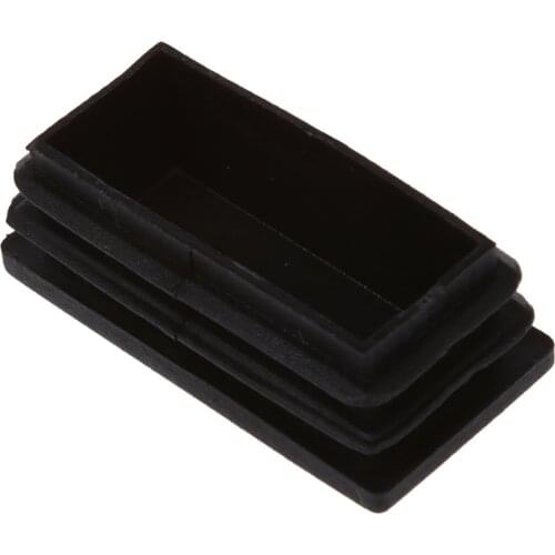 Promotion! Plastic Rectangle Tube Inserts End Blanking Cap 25x50mm Black10 Pcs