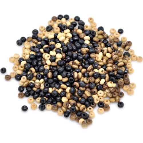 3000Pcs Mixed Colors Rondelle Tiny Wood Spacer Beads Wooden Crafts Making 4x3mm