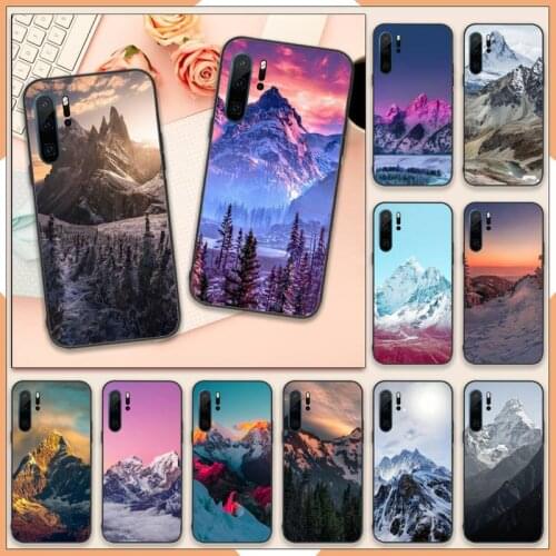 White Mountain Pine Tree Forest Mountain Phone Case For Huawei P20 P30 P40 lite Pro P Smart 2019 Mate 10 20 Lite Pro Nova 5t