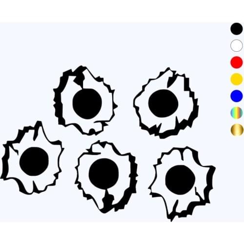 CK3022# Bullet hole reflective funny car sticker vinyl decal silver/black car auto stickers for car bumper window