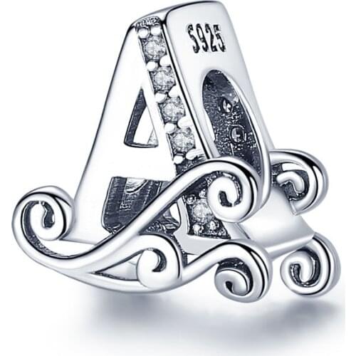 CodeMonkey Real 925 Sterling Silver Letter Alphabet A Charm Name Bead Fit Original CodeMonkeyBracelets Pendant Jewelry CMC030-A