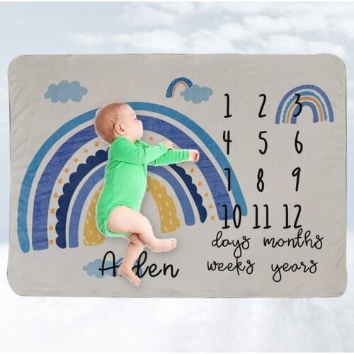 D0AF Baby Monthly Record Growth Milestone Blanket Newborn Photography Props Accessories Creative Background Cloth Infant Gifts