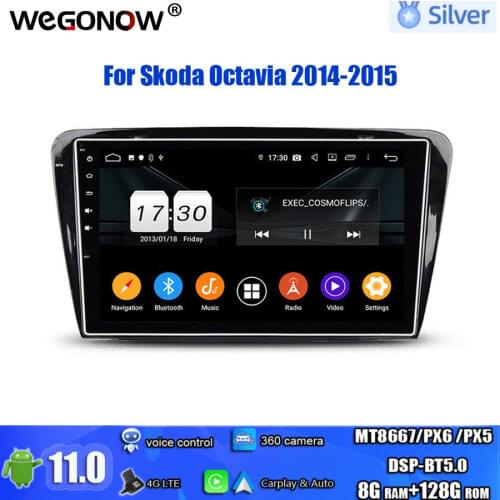 For Skoda Octavia 2014-2015 PX6 HD 10.1" IPS Android 10.0 64GB ROM 8 core Car DVD Player GPS map RDS Radio wifi Bluetooth 5.0