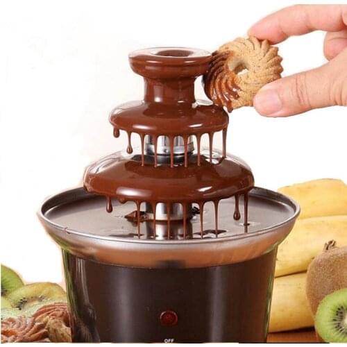 Chocolate Fountain Fondue Event Wedding Children Birthday Home Fountains Christmas Waterfall Machine With Heating Fondue Machine