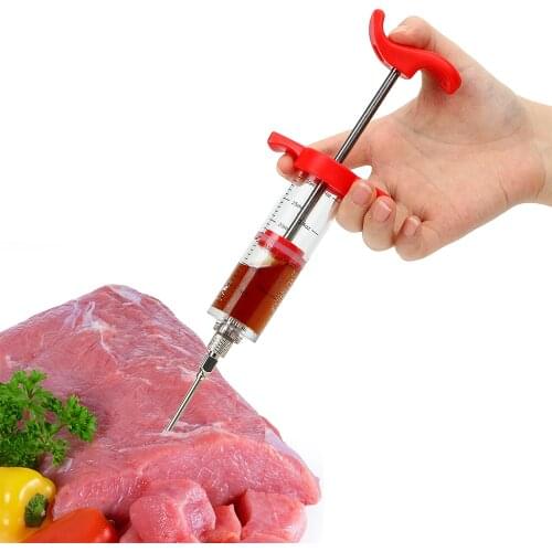 Marinade Injector BBQ Meat Syringe Poultry Turkey Chicken Flavor Syringe Cooking Sauce Injection Tool