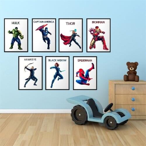 Canvas Painting Spiderman Posters and Prints Captain America Marvel Comics Avengers Wall Art Picture for Living Room Home Decor