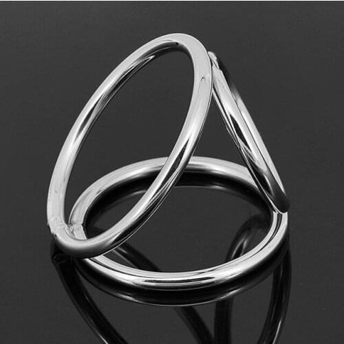 32*40*45mm stainless steel penis ring three rings cock ring metal cock ring ball stretcher sex products for men penis