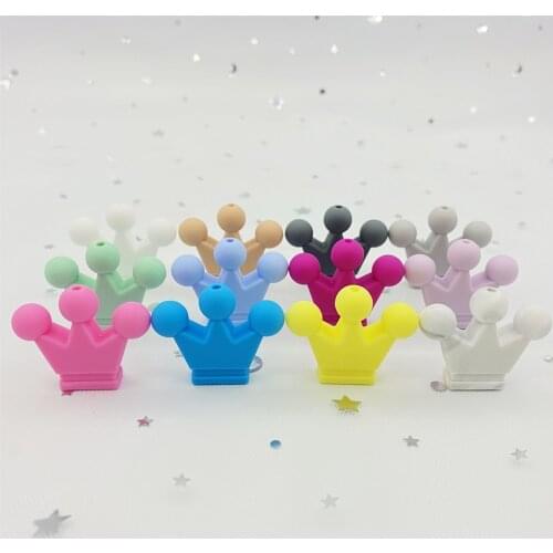 5 pcs Crown Silicone Beads Baby Teething Toys Food Grade Silicon DIY Pacifier Chain Pendant Accessories Babi teether kids toy