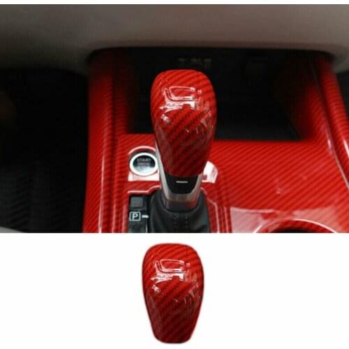 Red Carbon Fiber Console Gear Shift Knob Cover Trim for Nissan Sylphy Sentra 2020 2021