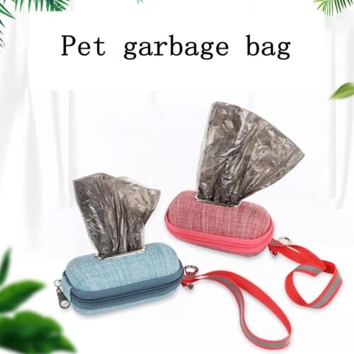 New Pet Dog Poop Bag Dispenser Pick-Up Bags Holder with Rope Outdoor Cleaning Waste Garbage Box Waste Bags Cleaning Supplies