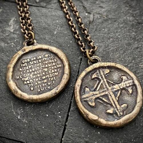 Hot New Style Brass Tag Mens Pendant Necklace Gift Pendant Cross Jesus Titanium Steel Chain Necklace