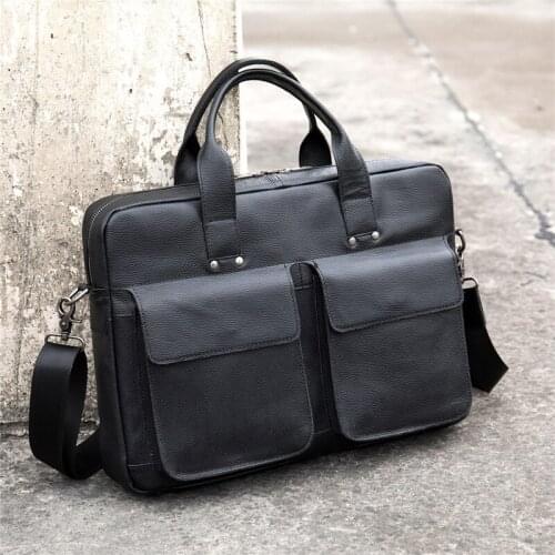 Luxury Italian Genuine Leather Mens Briefcase Business Bag Leather laptop briefcase Men Shoulder Bag Messenger Bag Tote Handbag
